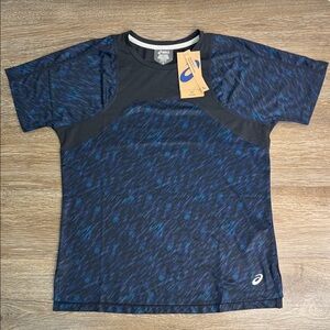 ASICS Performance Short Sleeve Running Top – Blue/Black – Women’s Small – NWT